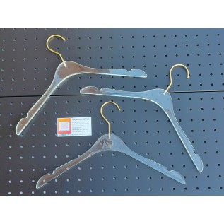 Вішалки-плечики акрилові 400х10мм. з золотистим гачком 